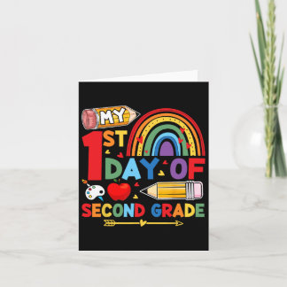My First Day Of 2nd Grade Second Grade Rainbow  Card