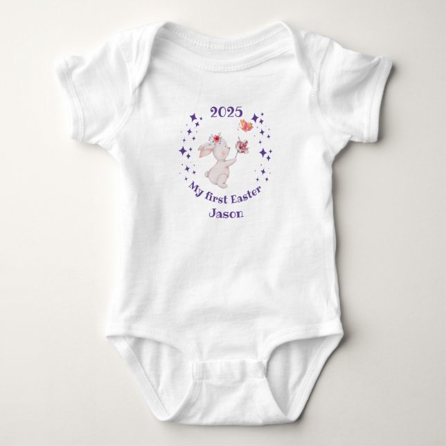 My first Easter 20XX baby name Bodysuit (Front)