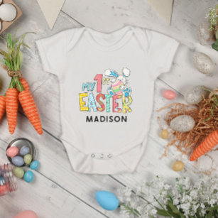 My First Easter Add Your Name Baby Bodysuit
