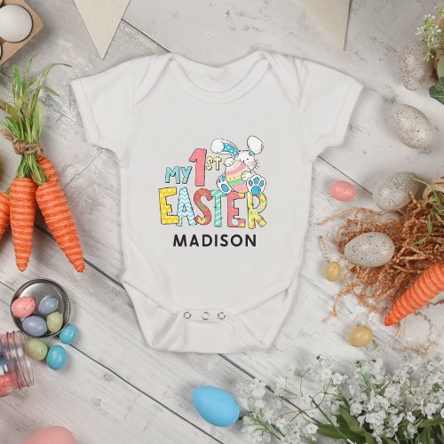 My First Easter Add Your Name Baby Bodysuit