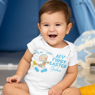 My First Easter Baby Boy Blue Baby Bodysuit