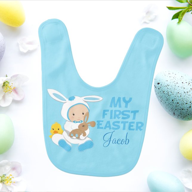 My First Easter Baby Boy Blue Bib (Creator Uploaded)