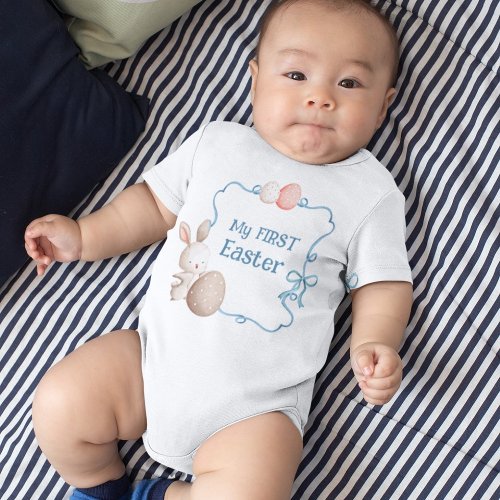 My First Easter Blue Baby Boy Baby Bodysuit