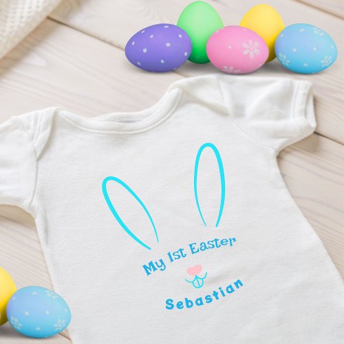 My First Easter Blue Bunny Baby Bodysuit