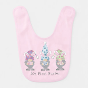 My First Easter Bunny Gnomes Baby Bib