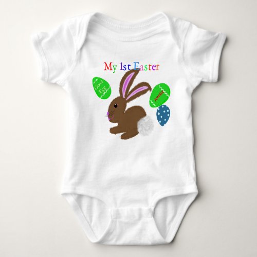 My First Easter Bunny Rabbit NAME Baby Bodysuit