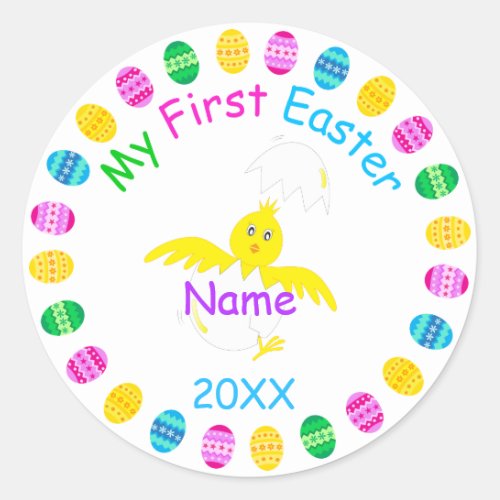 My First Easter Classic Round Sticker