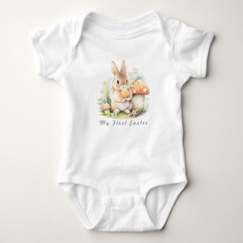 My First Easter Cute Bunny Baby Bodysuit