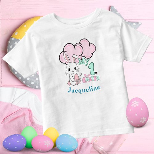  My First Easter Cute Pink Baby Rabbit Toddler T_shirt