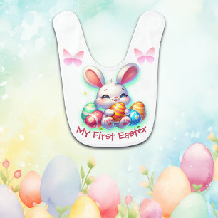 My First Easter for Girls   Baby Bib
