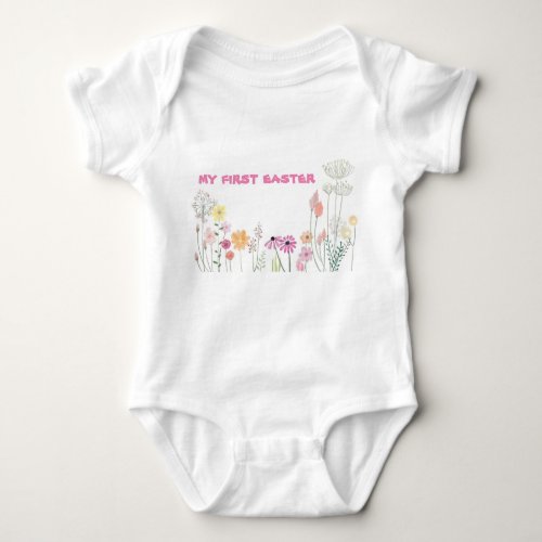 My First Easter for Girls Baby Bodysuit