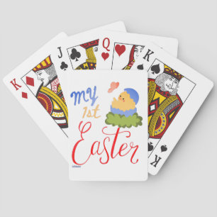 MY FIRST EASTER funny easter egg chick gift Poker Cards