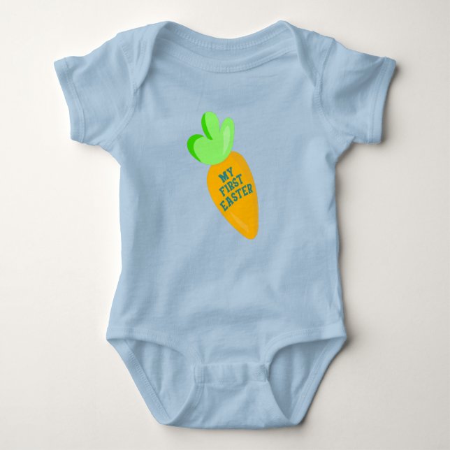 My First Easter Light Blue Baby Bodysuit (Front)