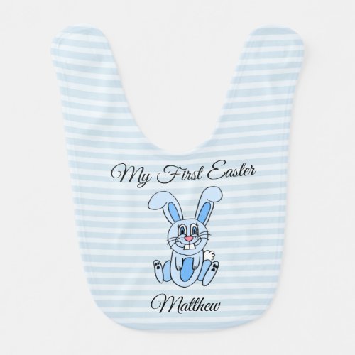 My First Easter Personalized Bunny Blue Bib