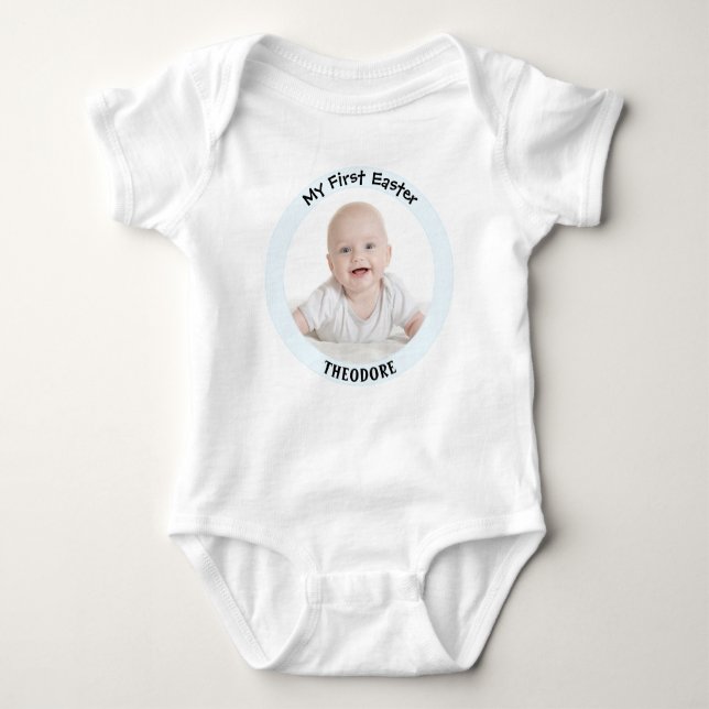 My First Easter Photo Cute Baby Bodysuit (Front)