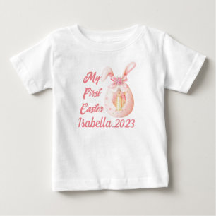 My First Easter Religious Jesus Bunny Egg Girl  Baby T-Shirt