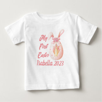 My First Easter Religious Jesus Bunny Egg Girl Baby T-Shirt