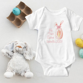 My First Easter Religious Jesus Bunny Girl Egg Baby Bodysuit