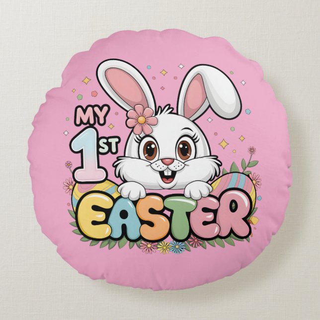 MY First Easter Round Pillow (Front)