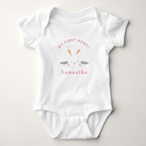 My First Easter with Name Baby Bodysuit