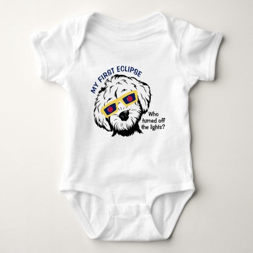 My First Eclipse Cute Dog with Glasses Baby Bodysuit