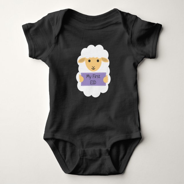 My first eid - baby sheep baby bodysuit (Front)