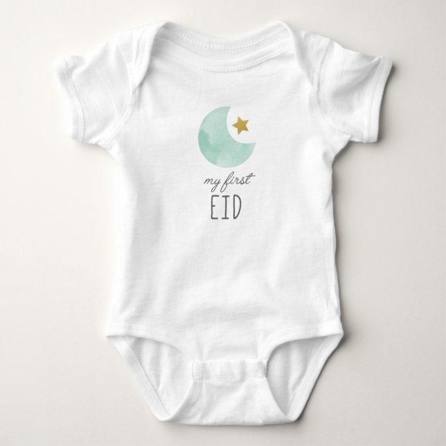 My First Eid baby wear, clothes Baby Bodysuit (Front)