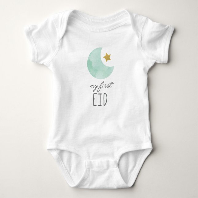 My First Eid baby wear, clothes Bodysuit (Front)
