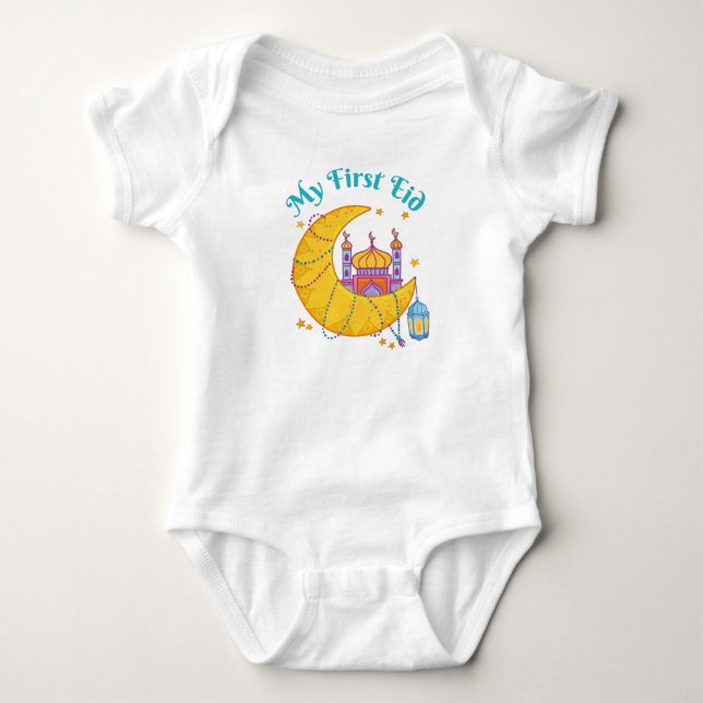 My First Eid Muslim Baby Eid El Fitr  Baby Bodysuit (Front)