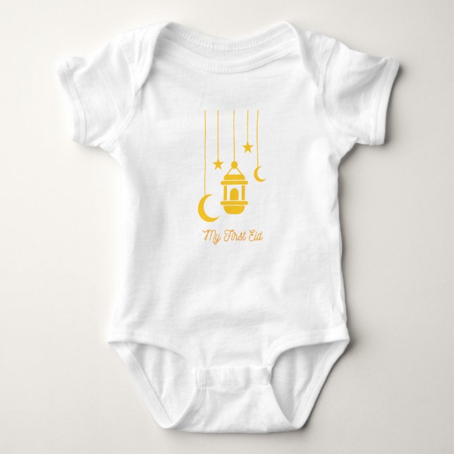 My First Eid Ramadan Moon Islam Baby Bodysuit (Front)
