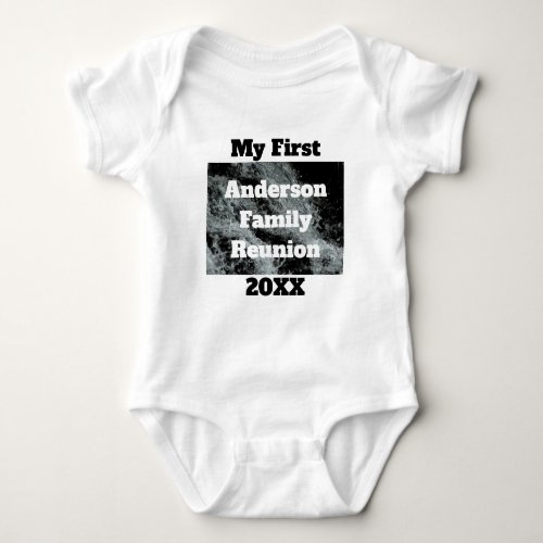 My First Family Reunion Black White Falling Water Baby Bodysuit