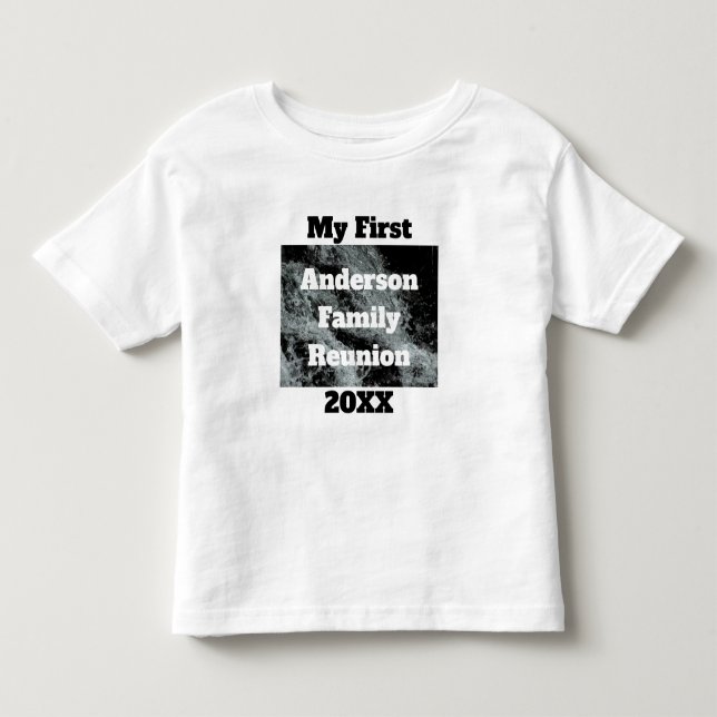 My First Family Reunion Black White Falling Water Toddler T-shirt (Front)