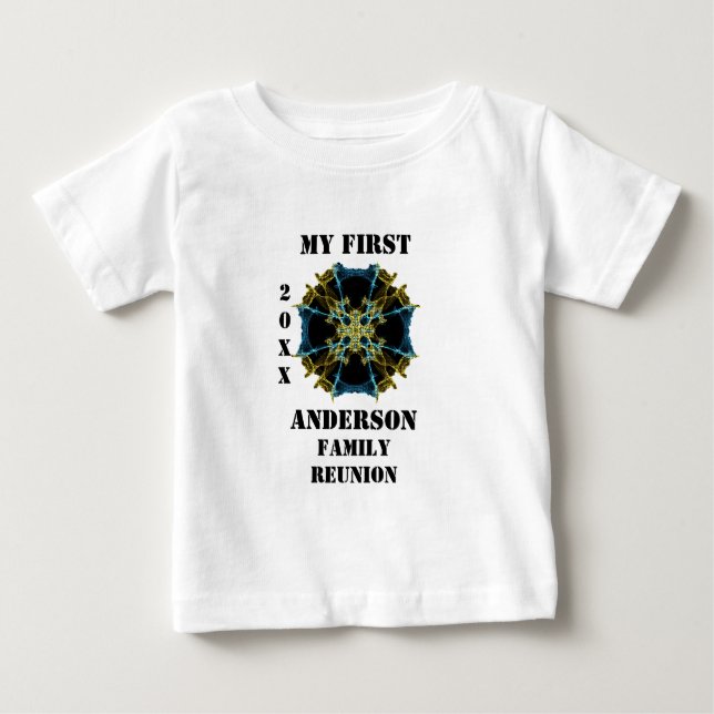 My First Family Reunion Kaleidoscope Keepsake Baby T-Shirt (Front)
