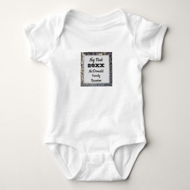 My First Family Reunion Modern Tile Mosaic Baby Bodysuit (Front)