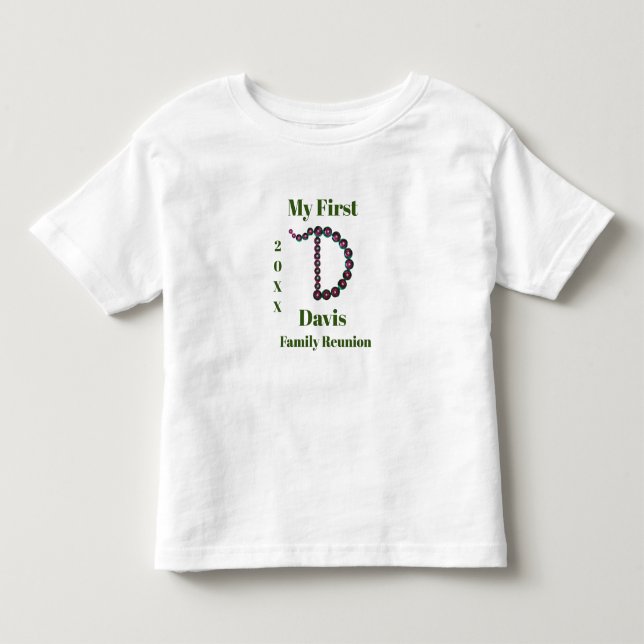 My First Family Reunion Sequin Letter D Monogram Toddler T-shirt (Front)