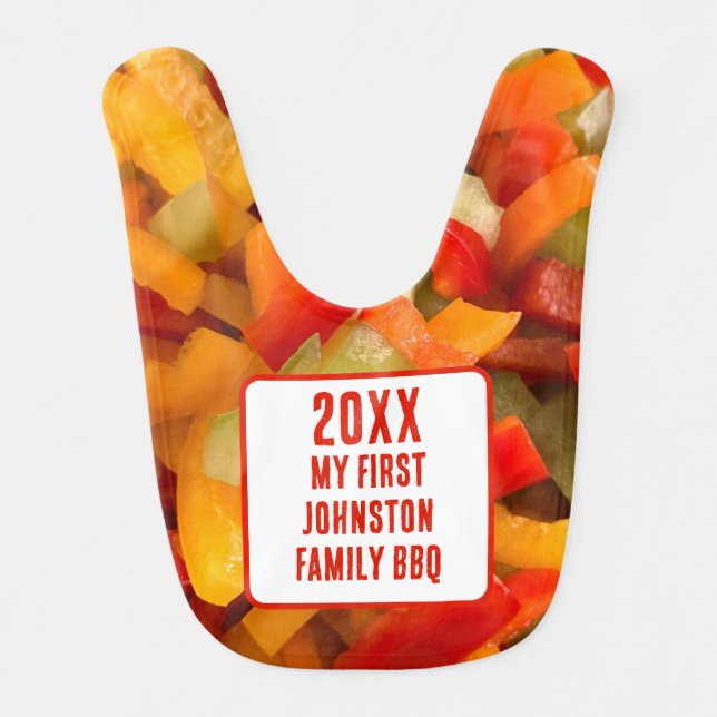 My First Family Reunion Summer Food Photo BBQ Baby Bib (Front)