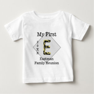 My First Family Reunion Unique Letter E Monogram Baby T-Shirt