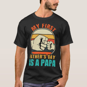 My First Father's Day AS A PAPA Vintage T-Shirt