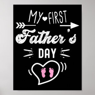 My First Father's Day First Time Daddy New Dad Mat Poster