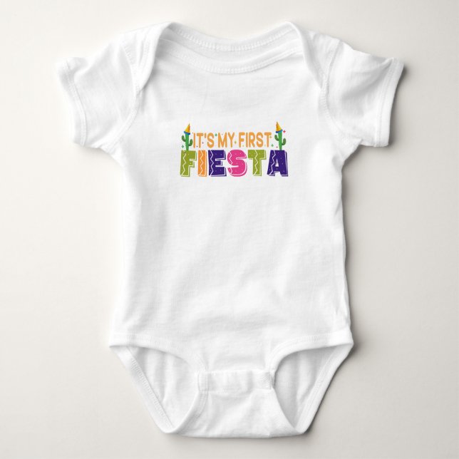 My First Fiesta Matching 1st birthday Fiesta Party Baby Bodysuit (Front)