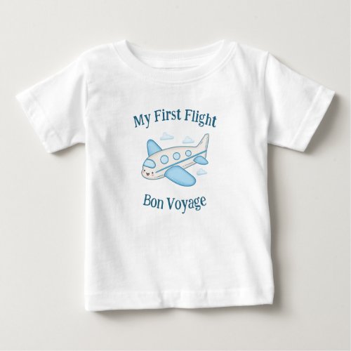 My First Flight Summer Vacation Cute Airplane Baby T_Shirt