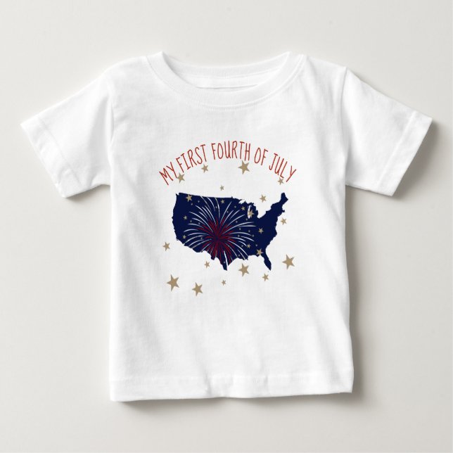 My First Fourth Of July Baby T-Shirt (Front)