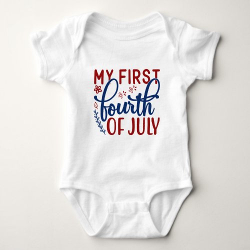 My First Fourth Of July word art unisex Baby Bodysuit