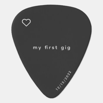 My First Gig Heart   Date Custom Guitar Pick by ops2014 at Zazzle