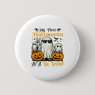My First Halloween As A Big Brother Ghost Pumpkin Button