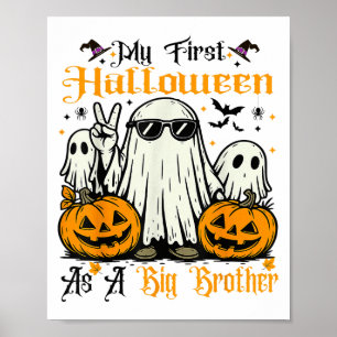 My First Halloween As A Big Brother Ghost Pumpkin Poster