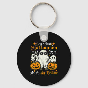 My First Halloween As A Big Brother Pumpkin Ghost  Keychain