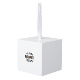 My First Halloween as a Mom Vintage Halloween Desi Cube Ornament