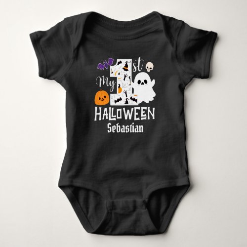 my first halloween baby boo with custom name baby bodysuit