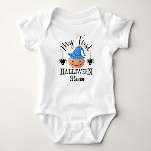 my first halloween baby boy custom name baby bodysuit
